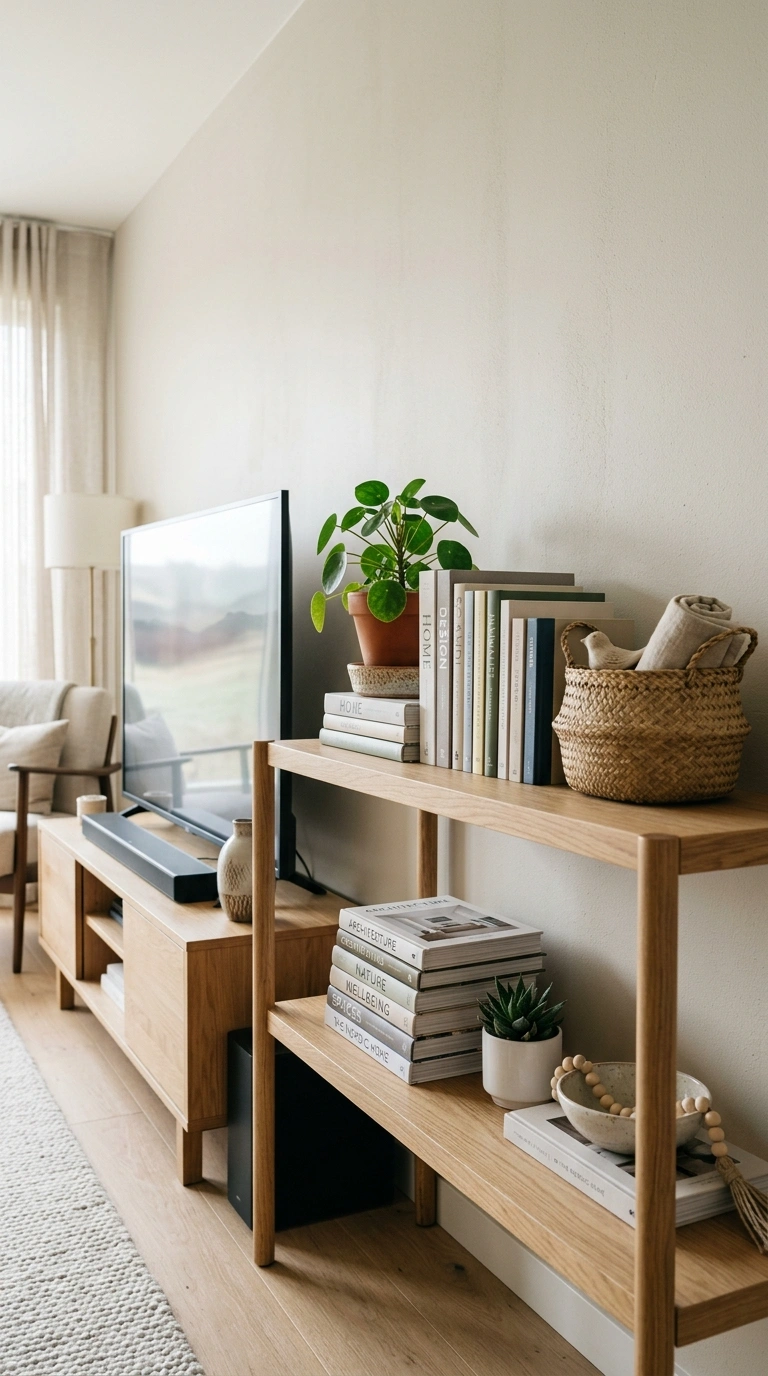 010 Open Shelving Unit An open wood shelving unit besi