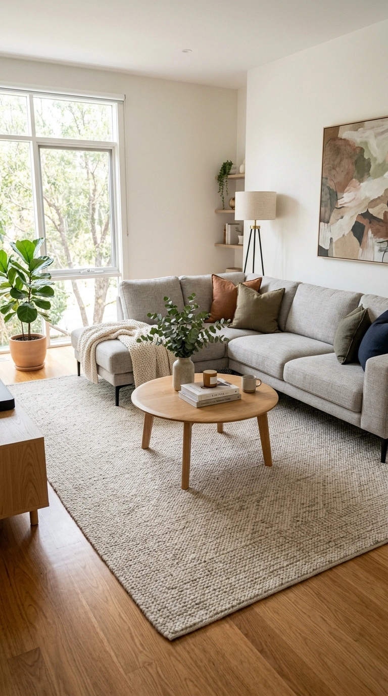 010 Rug Anchored Layout A living room with a large are 1