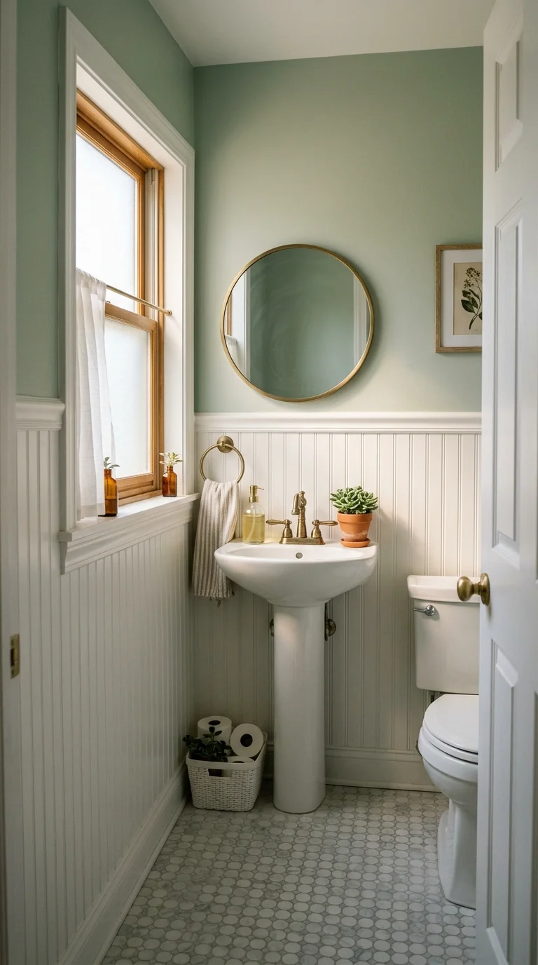 19 Bathroom Remodel Ideas to Refresh Your Space 11 010 Wainscoting Wall Panels A powder room with white b