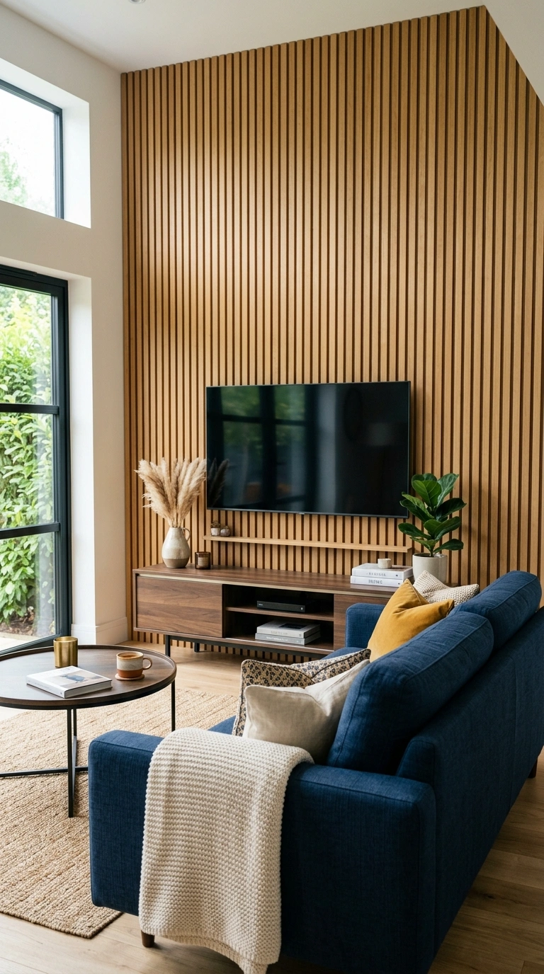 011 11 Wood Slat Wall A vertical wood slat accent wall