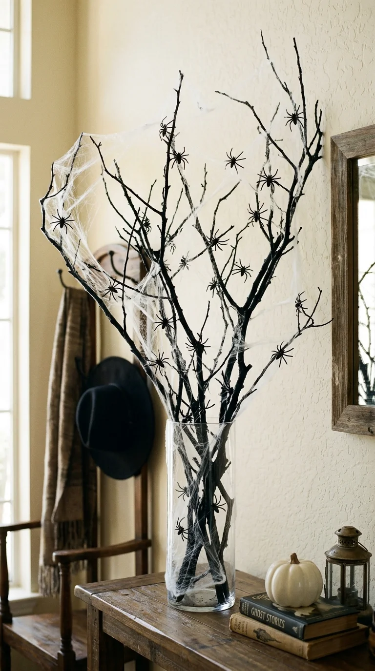 21 Dollar Tree Halloween DIY Ideas for a Spooky Home 12 011 11Spooky Tree Branches Bare black painted branches