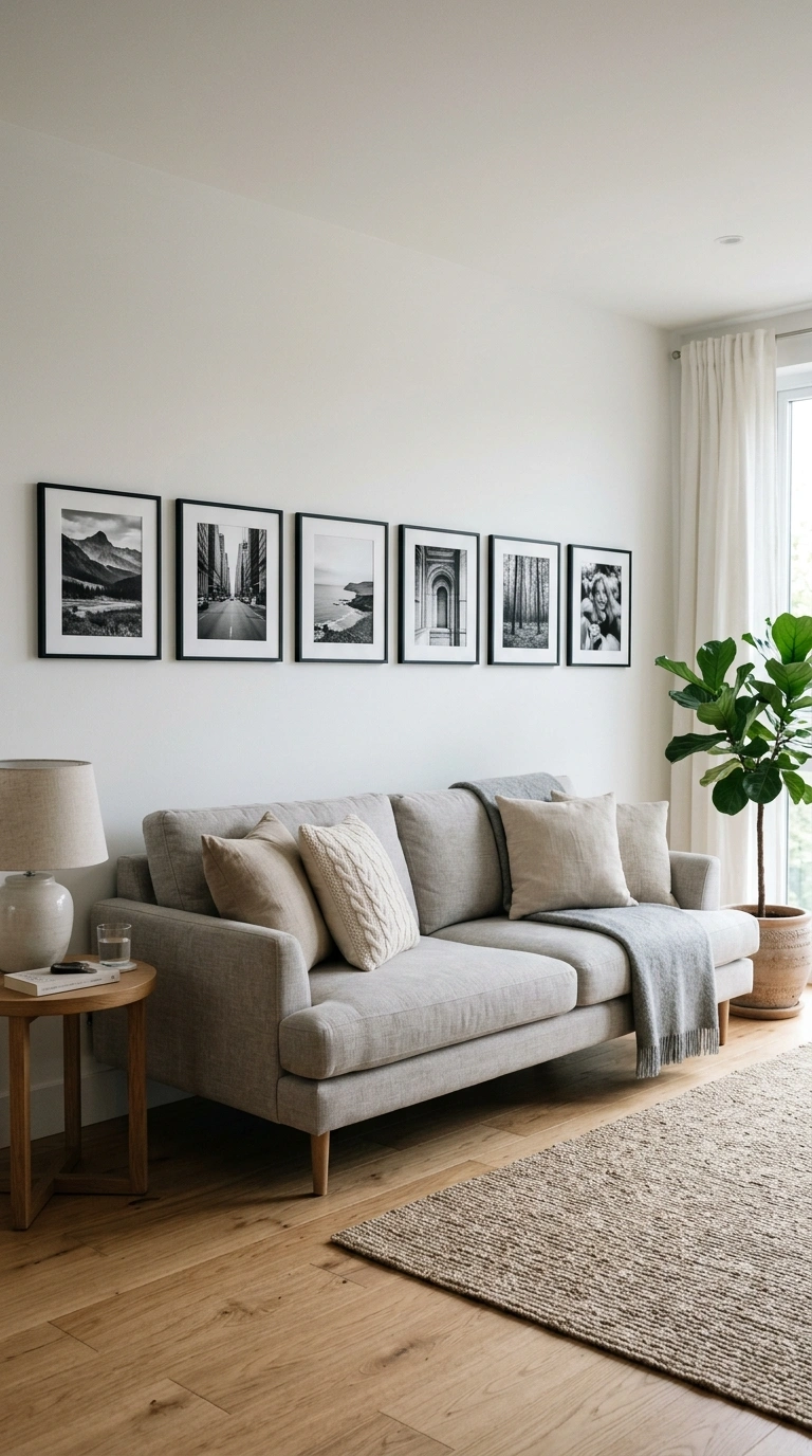 011 Black and White Photo Row A living room with a neu