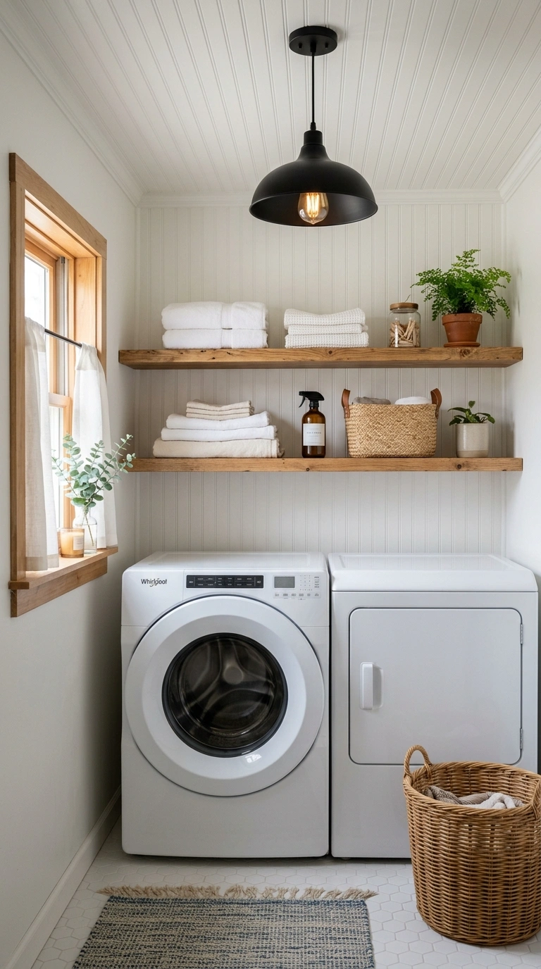 011 Laundry Room Charm A small laundry room with a sof