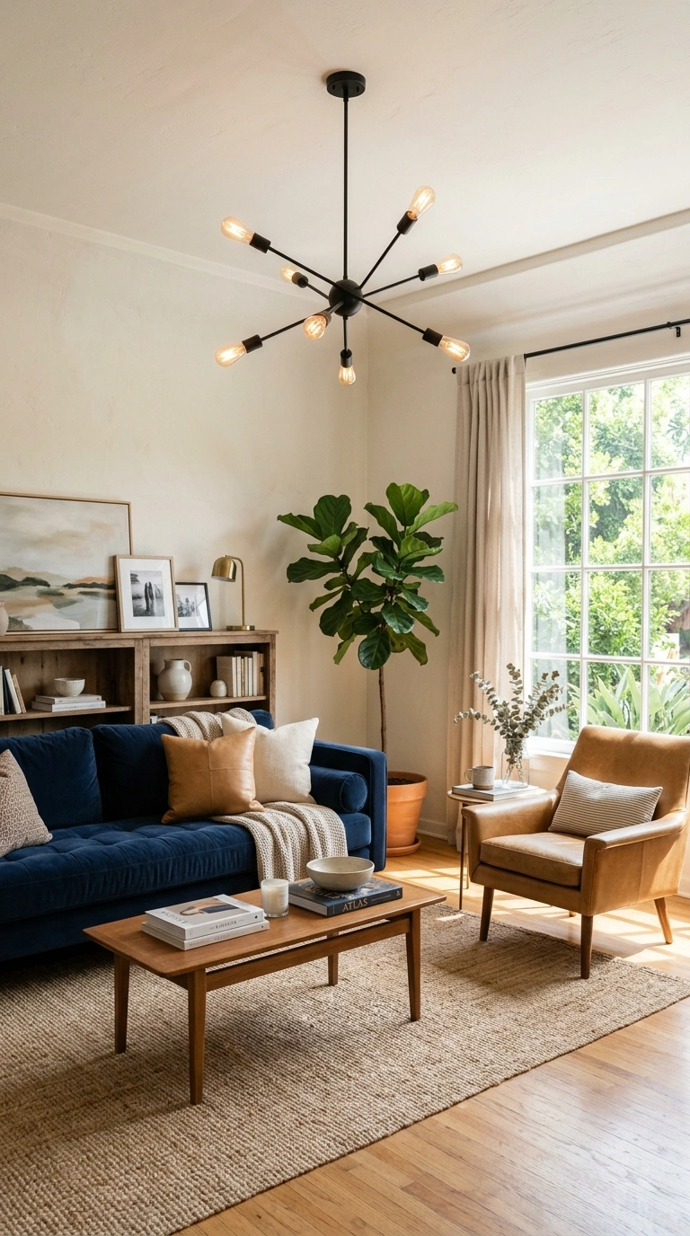 21 Colors That Pair Perfectly With Navy Blue 13 012 12 Navy And Camel A living room with a navy blue s