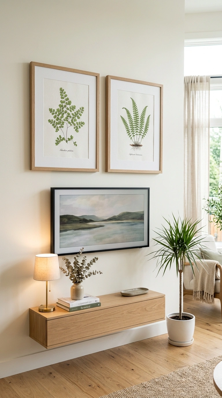 012 Botanical Print Pair Two tall matching botanical p