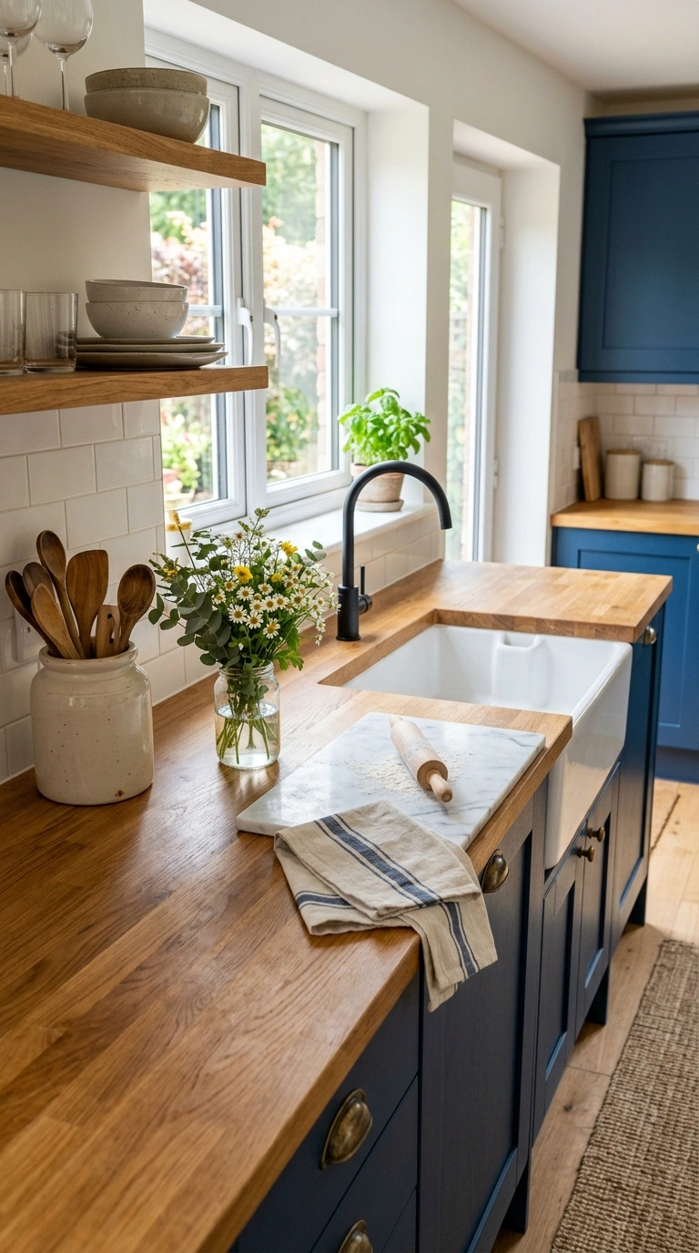 012 Butcher Block Counters A kitchen with warm oak but
