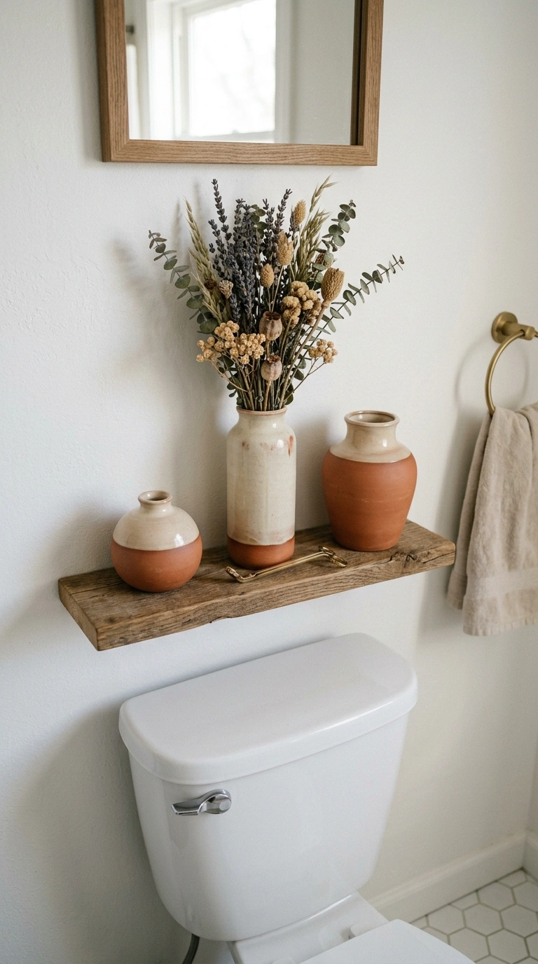 012 Ceramic Vase Display A bathroom with three terraco
