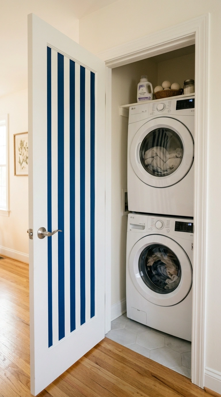 012 Removable Wallpaper Accent A laundry closet door s