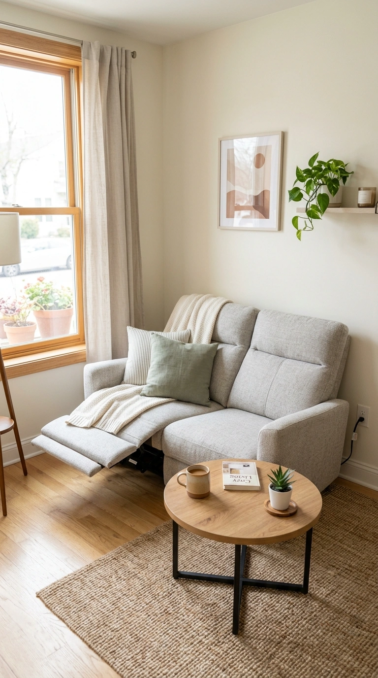 012 Small Space Recliner A small living room with a co