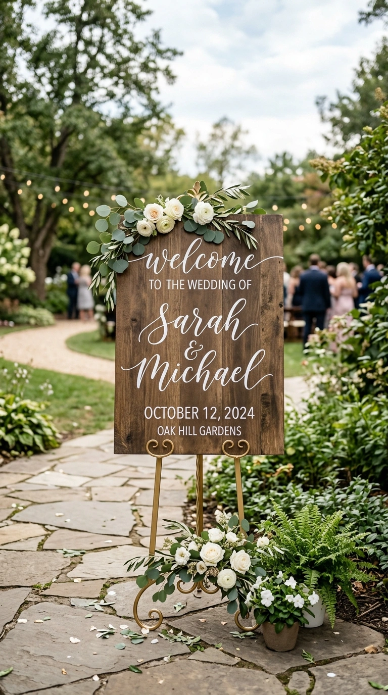 012 Wedding Welcome Signs An outdoor wedding venue wit