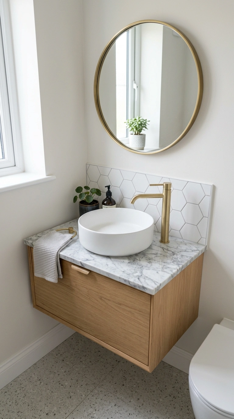 013 Marble Effect Countertop A small downstairs toilet