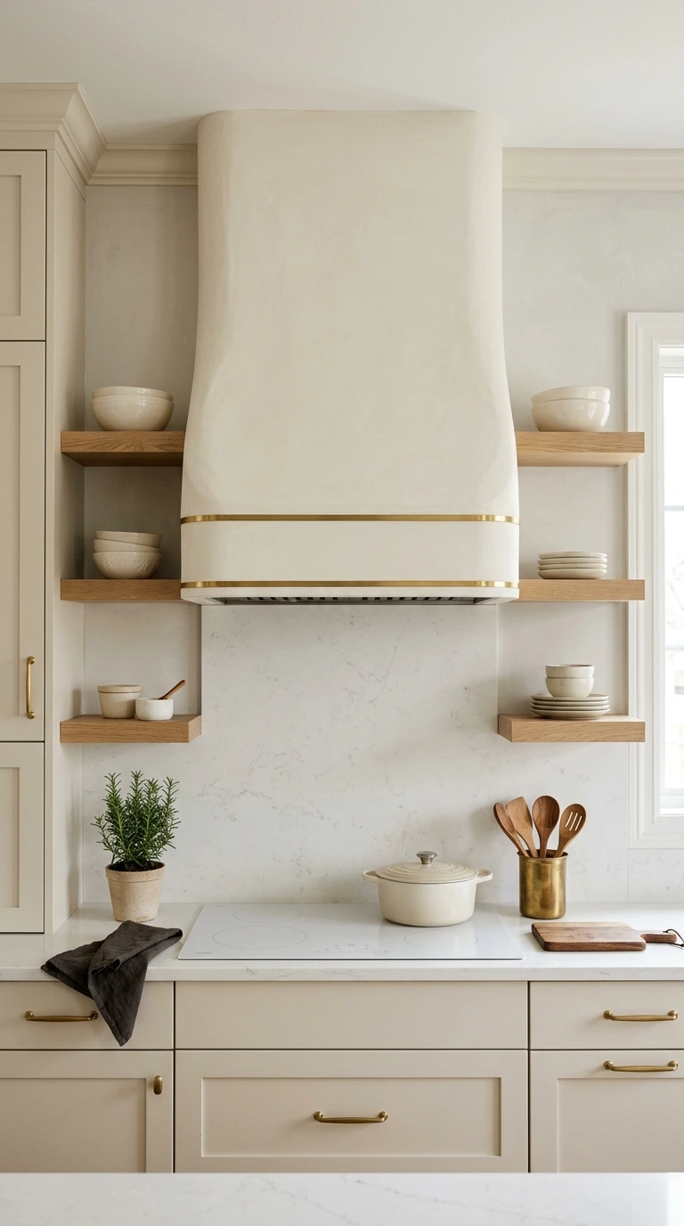 013 Matching Range Hood A curved plaster range hood pa