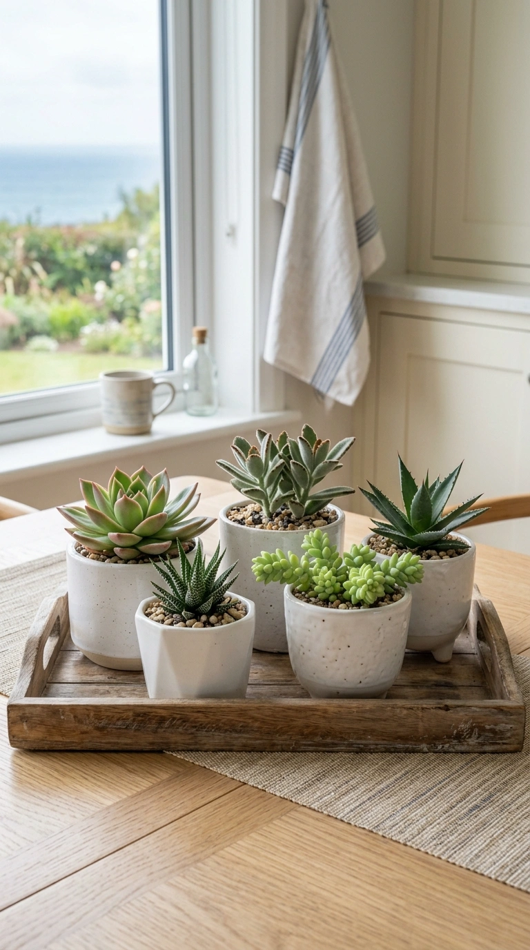 013 Potted Succulent Cluster A coastal kitchen table w