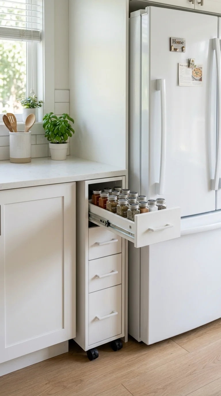 013 Slim Rolling Drawers A narrow rolling drawer unit
