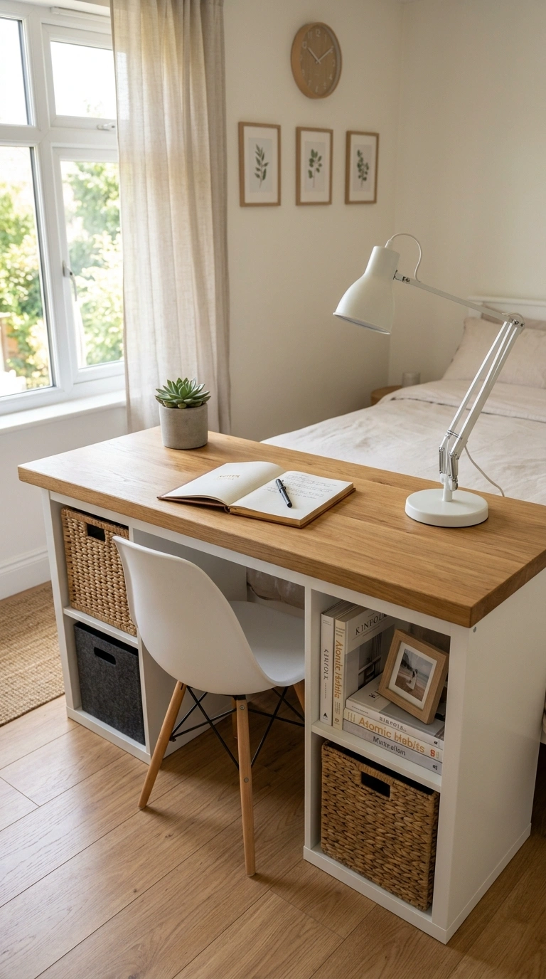 014 Desk and Storage Combo A bedroom corner with a Kal 1