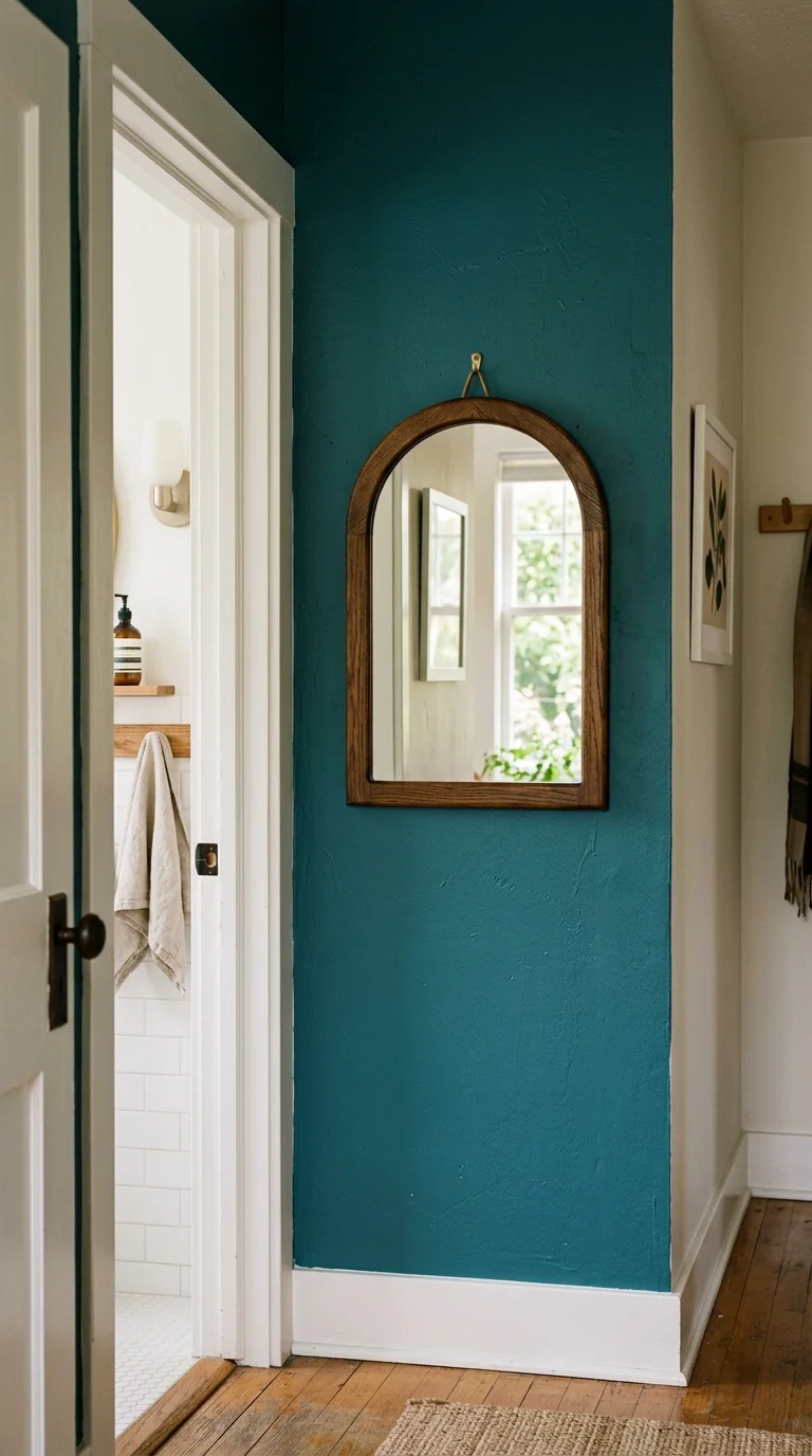 014 Framed Mirror Art A small arched framed mirror han