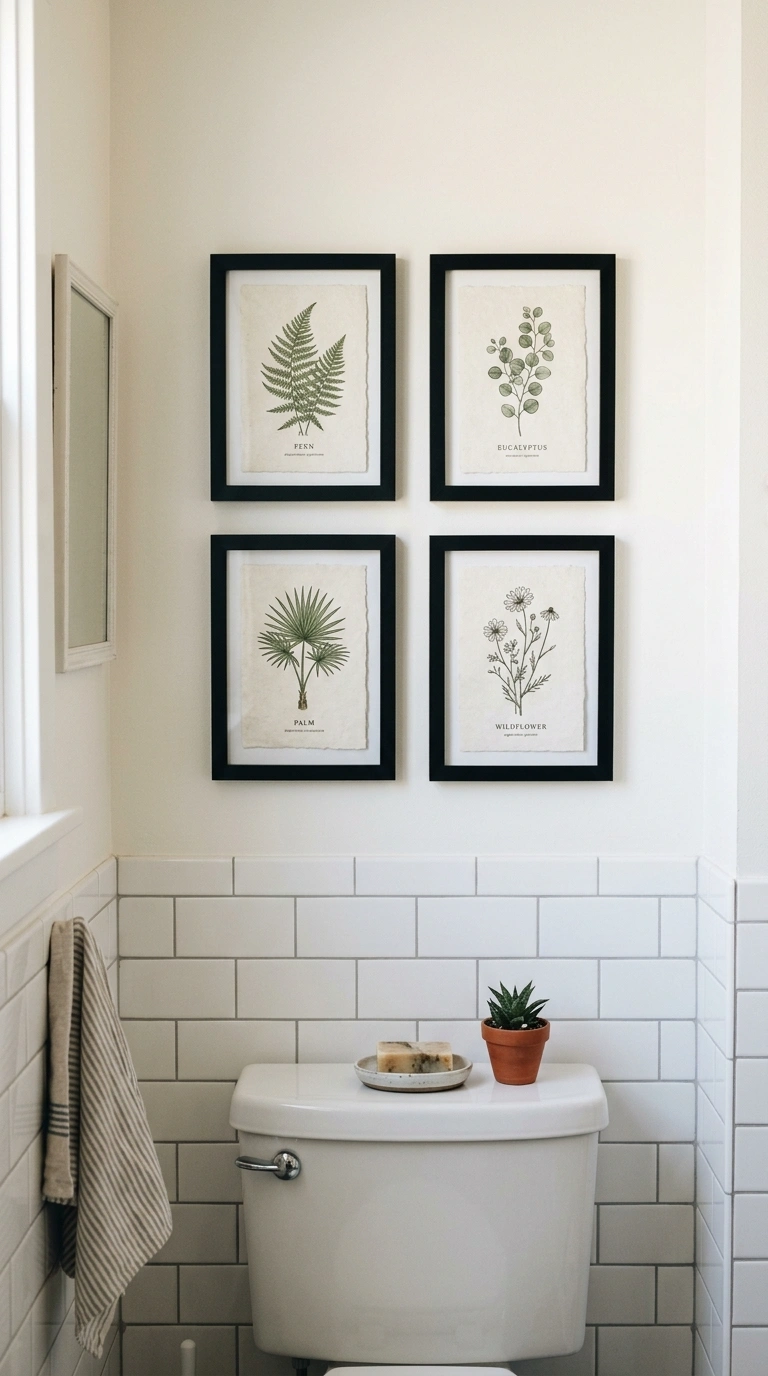 014 Mini Gallery Wall A bathroom with a small cluster