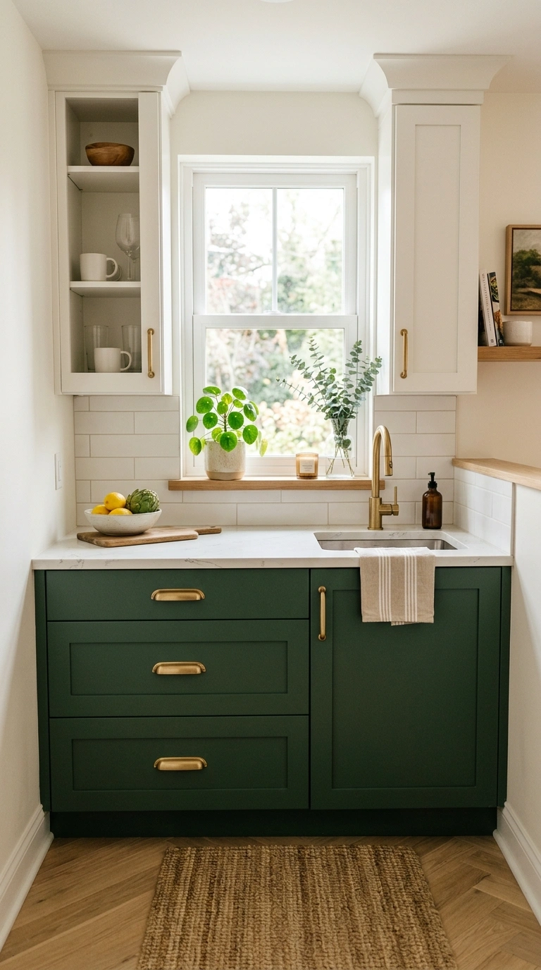 014 Two Tone Cabinet Colors A small kitchenette with s