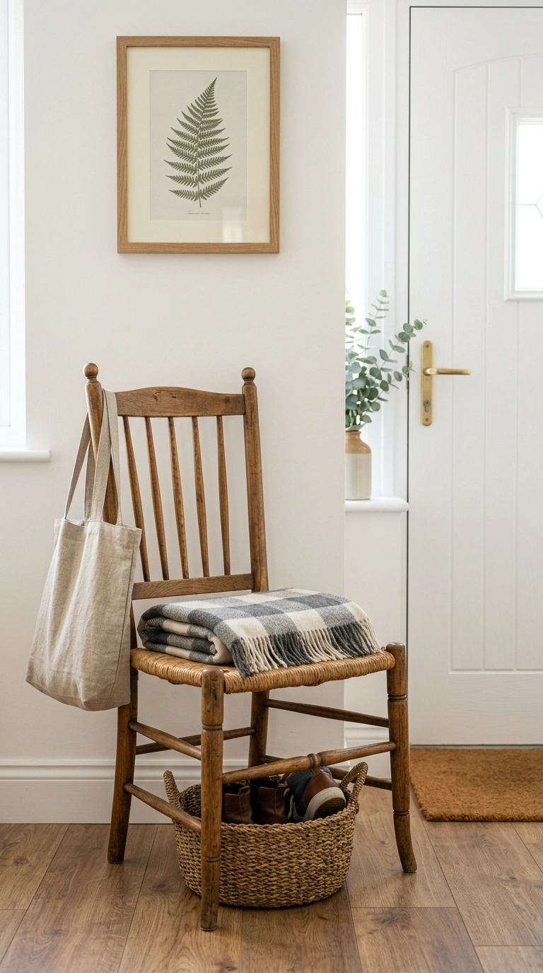 23+ Stunning Entryway Decor Ideas To Try Now 15 014 Vintage Chair Corner A vintage wooden chair with a