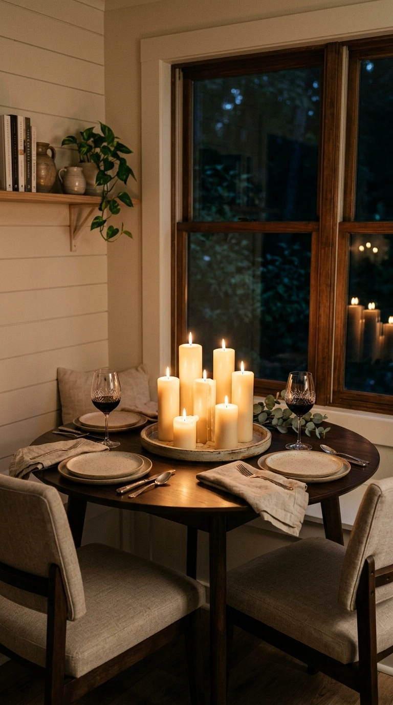 16 Gorgeous Fall Kitchen Ideas for a Warm and Cozy Home 16 015 Candlelit Dining Nook A small kitchen breakfast no