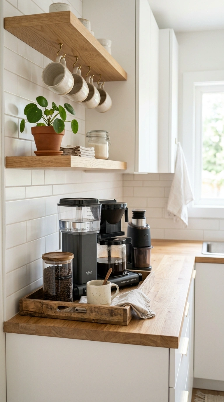 015 Coffee Bar Corner The end of a kitchenette counter