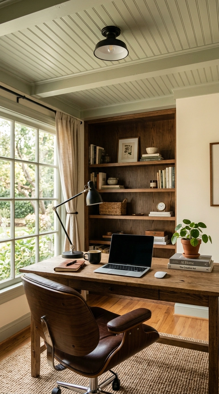 015 Home Office Charm A home office with a soft pale s