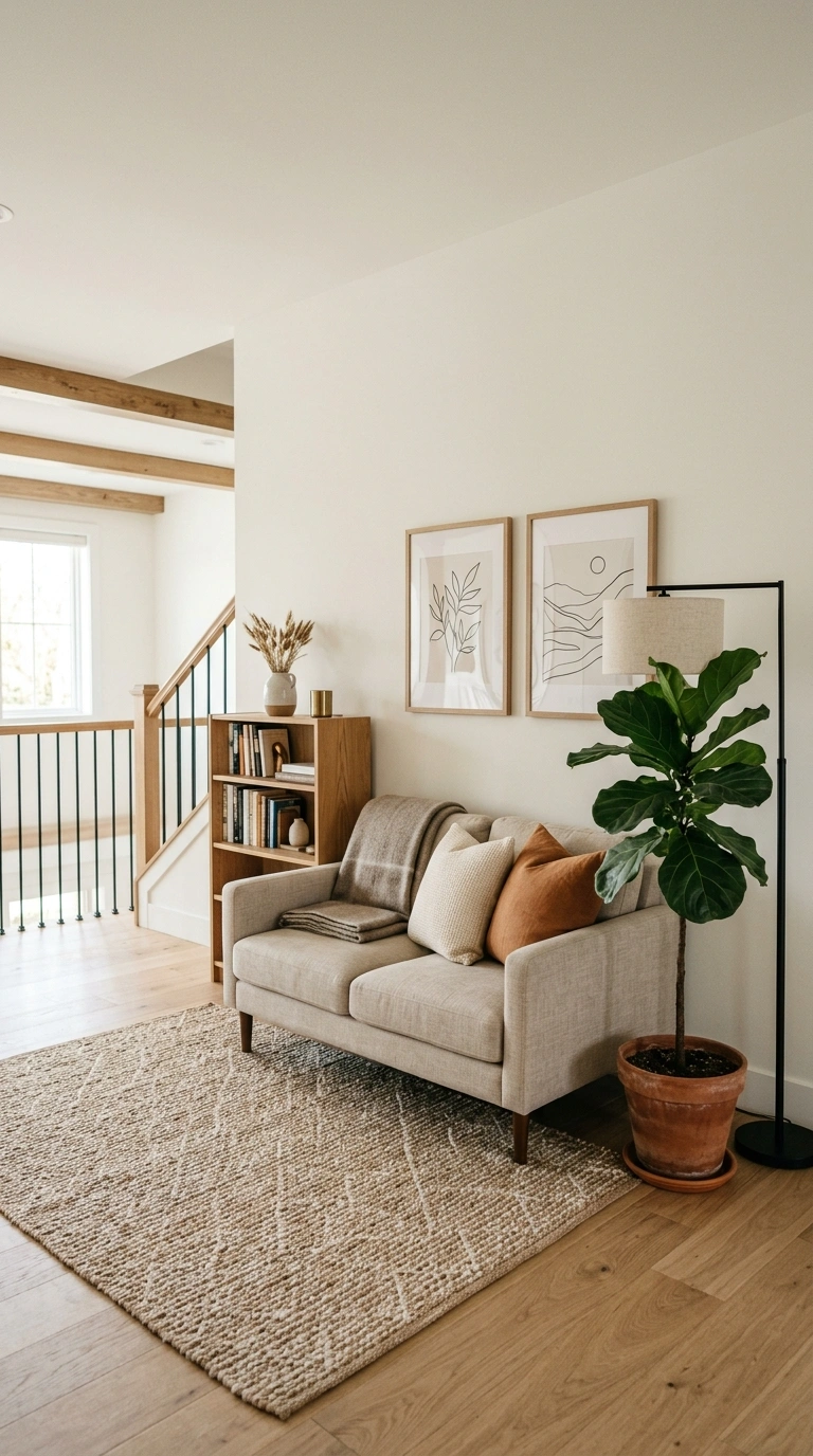 23 Simple Reading Nook Ideas You Can Set Up Today 16 015 Loft Landing Nook A small loveseat against the wal