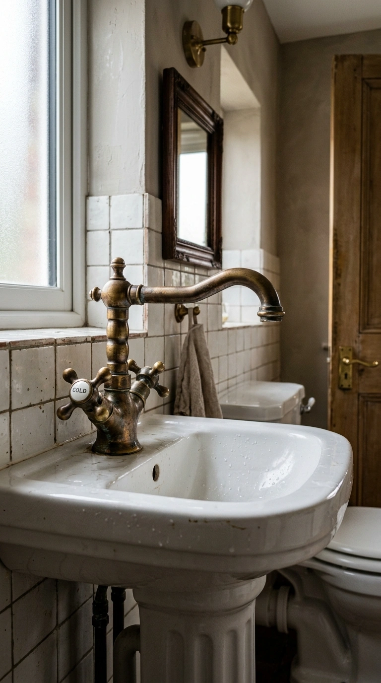 015 Vintage Style Taps A close up of an ornate bronze