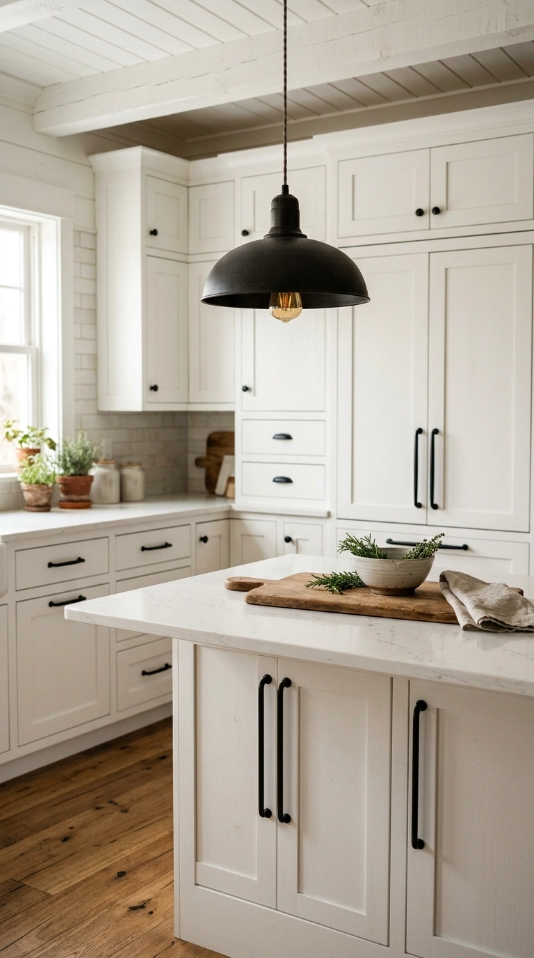 016 16 Black Metal Fixtures A farmhouse kitchen close