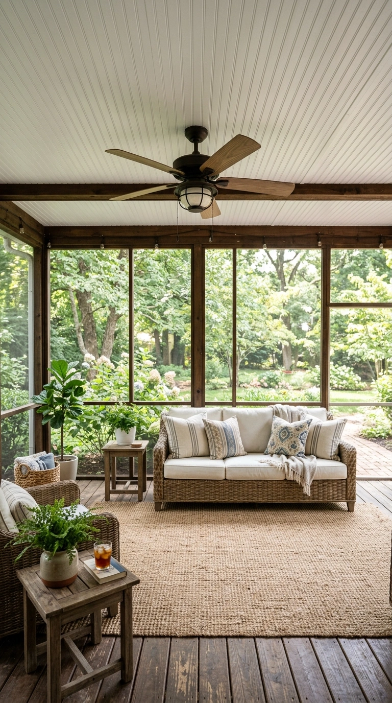 016 Screened Porch Beauty A screened porch with a cris
