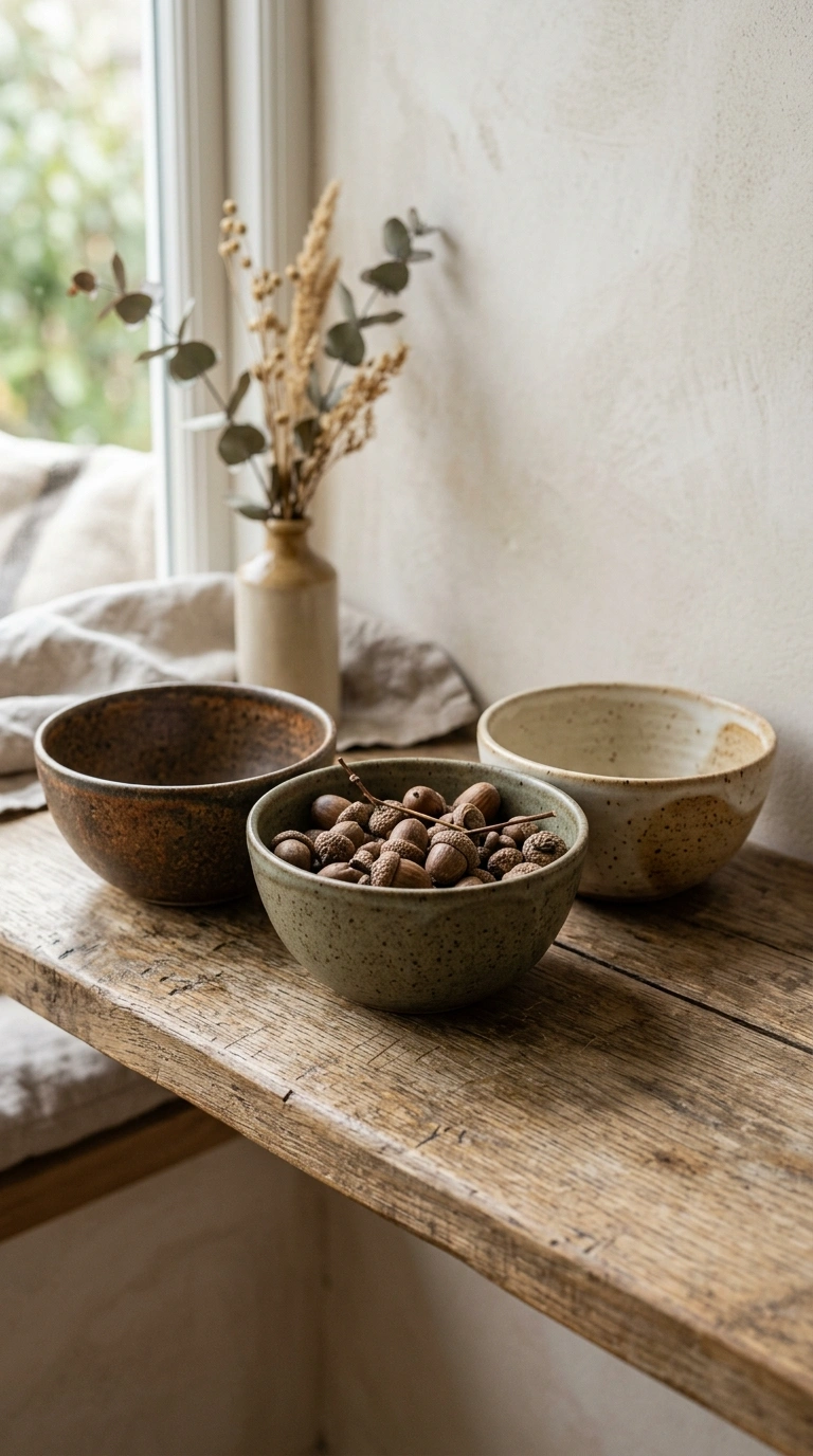 19 Trendy Fall Shelf Decor Ideas for Any Room 17 016 Stoneware Bowl Trio Three matte stoneware bowls in