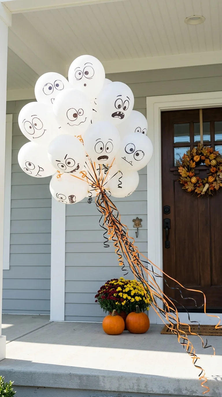 21 Dollar Tree Halloween DIY Ideas for a Spooky Home 19 018 18Monster Eye Balloons A cluster of white balloons