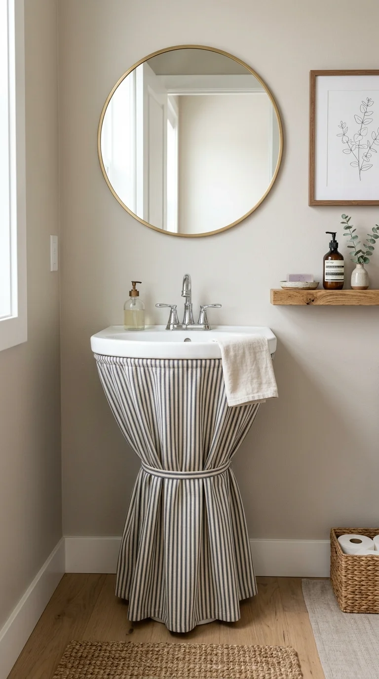 018 Skirted Sink Style A powder room with a white pede