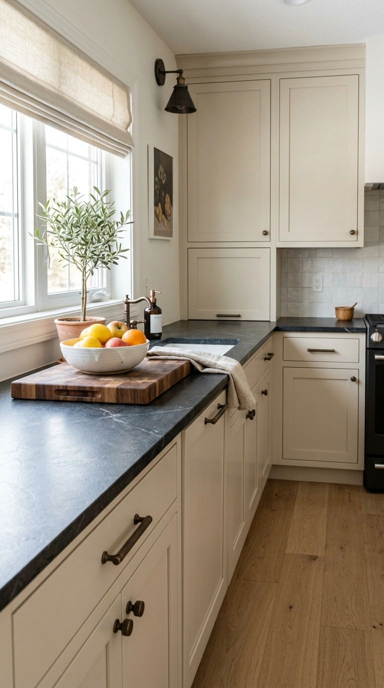 018 Soapstone Counters A cashmere cabinet kitchen with