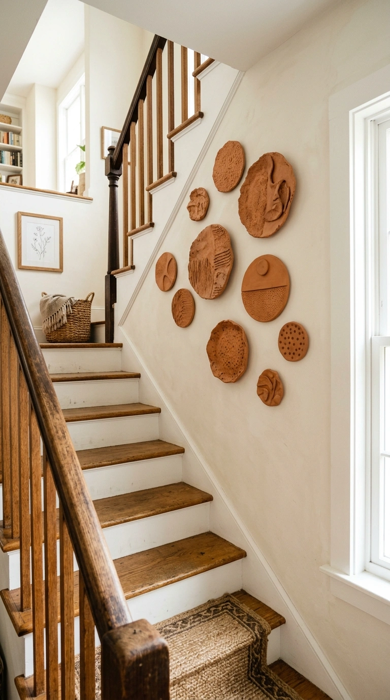 019 Ceramic Wall Art A staircase wall featuring a smal