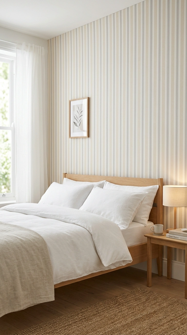 19 Easy Wall Ideas To Make Any Room Look New 20 019 Starched Fabric Wall A small bedroom wall covered