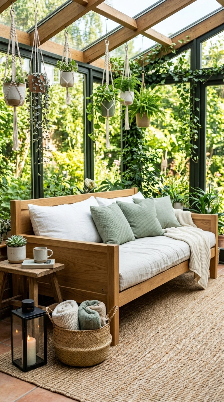 23 Simple Reading Nook Ideas You Can Set Up Today 21 020 Garden Room Daybed A wooden daybed with white and
