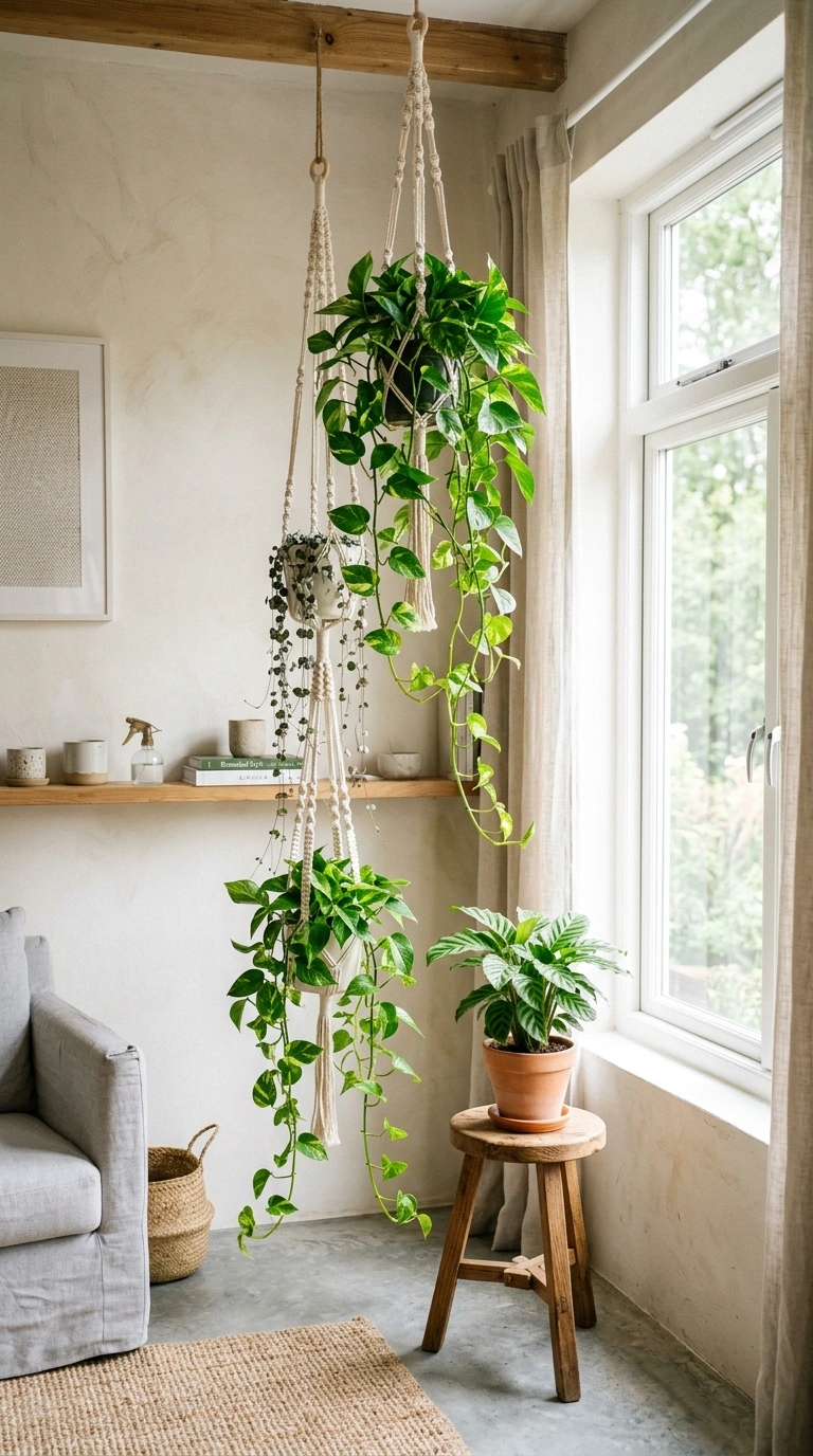 22 Stunning Beauty Salon Interior Design Ideas on a Budget 21 020 Hanging Plant Corner A salon corner with trailing