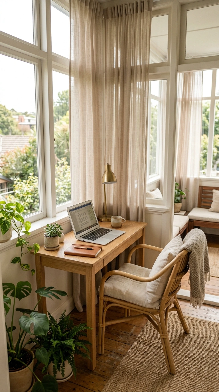 021 21 Balcony Nook Office A small desk set up inside