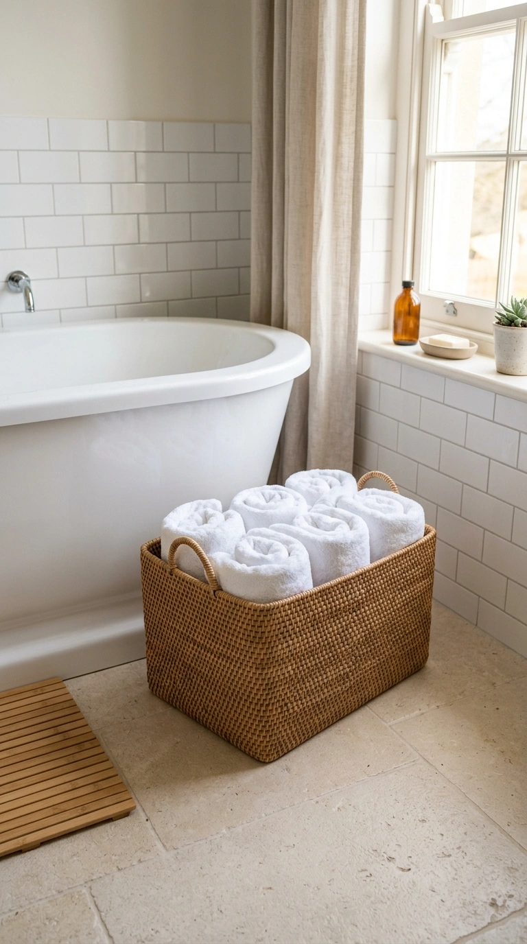 021 21 Woven Basket Storage A natural rattan basket fi