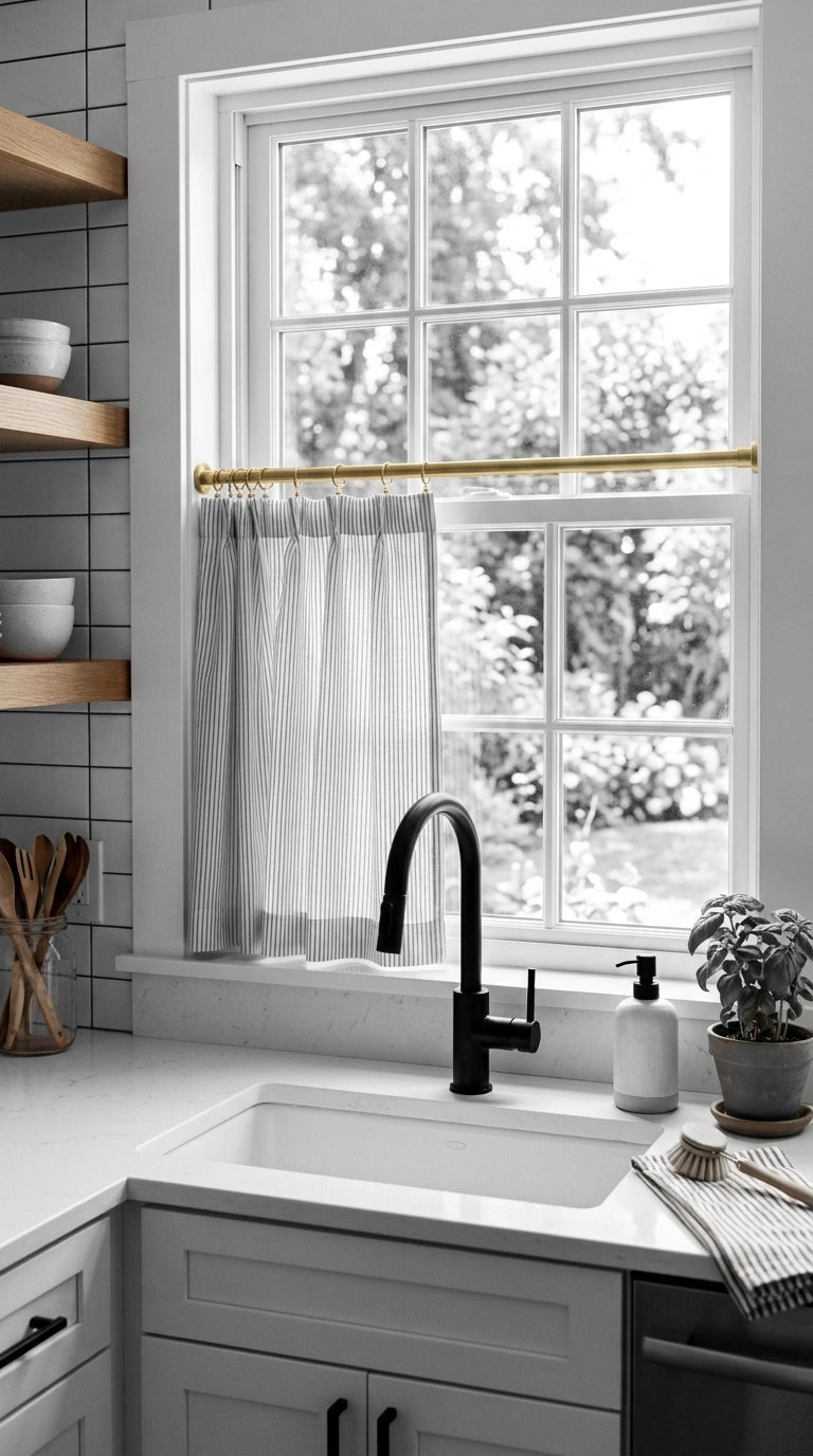 021 Black and White A graphic modern kitchen sink wind