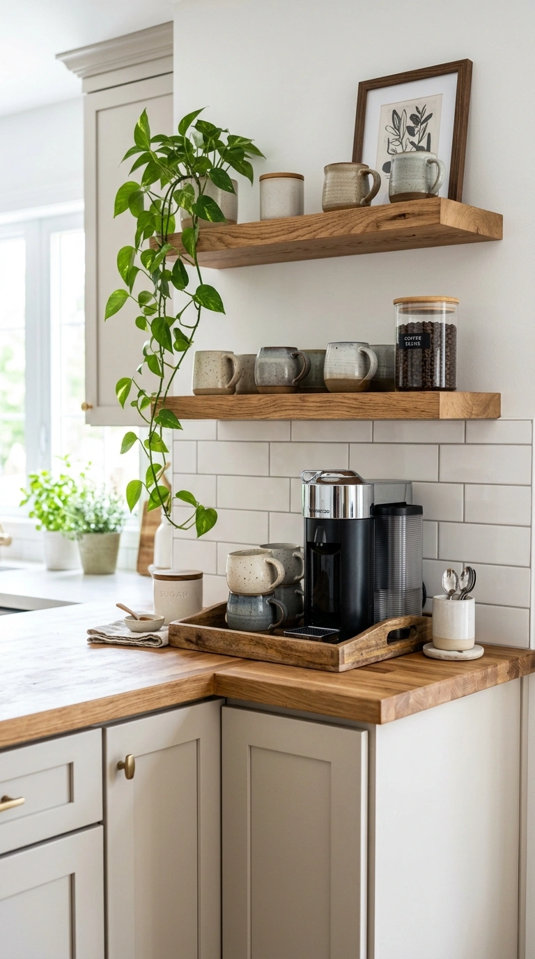 022 22 Cabinet Coffee Bar A corner of a shaker kitchen