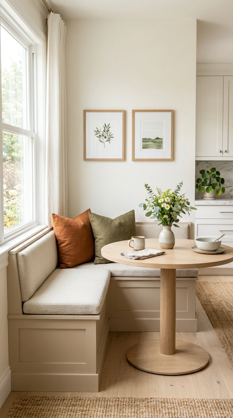 022 Cozy Breakfast Banquette A kitchen breakfast nook