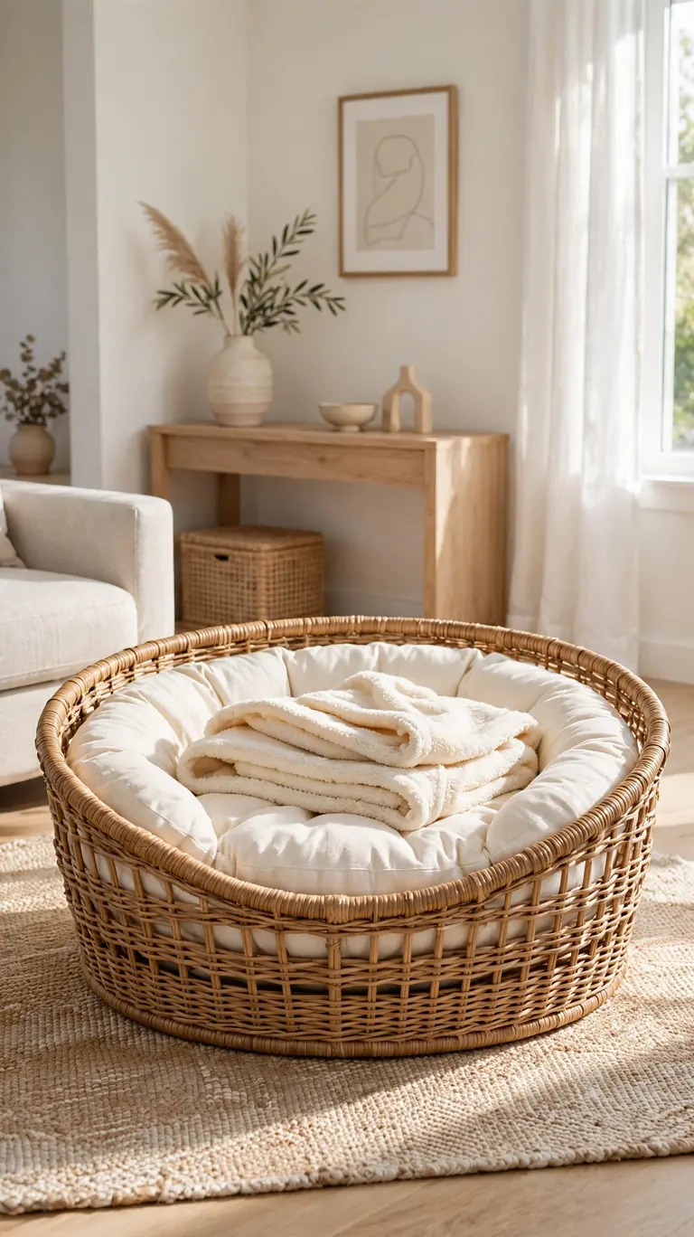 23 Dog Bed Ideas Your Pup Will Love for a Cozy Space 6 Woven Basket Bed