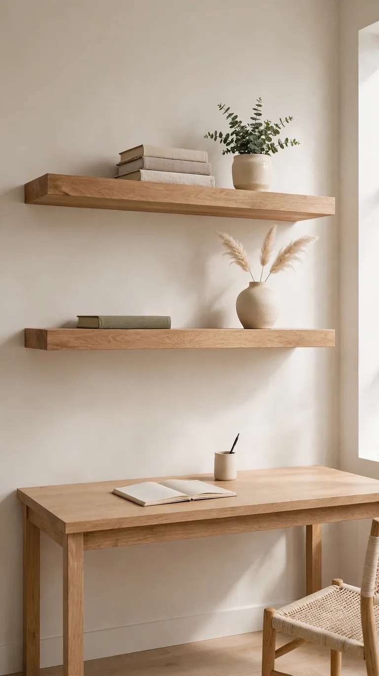 Floating Wood Shelves