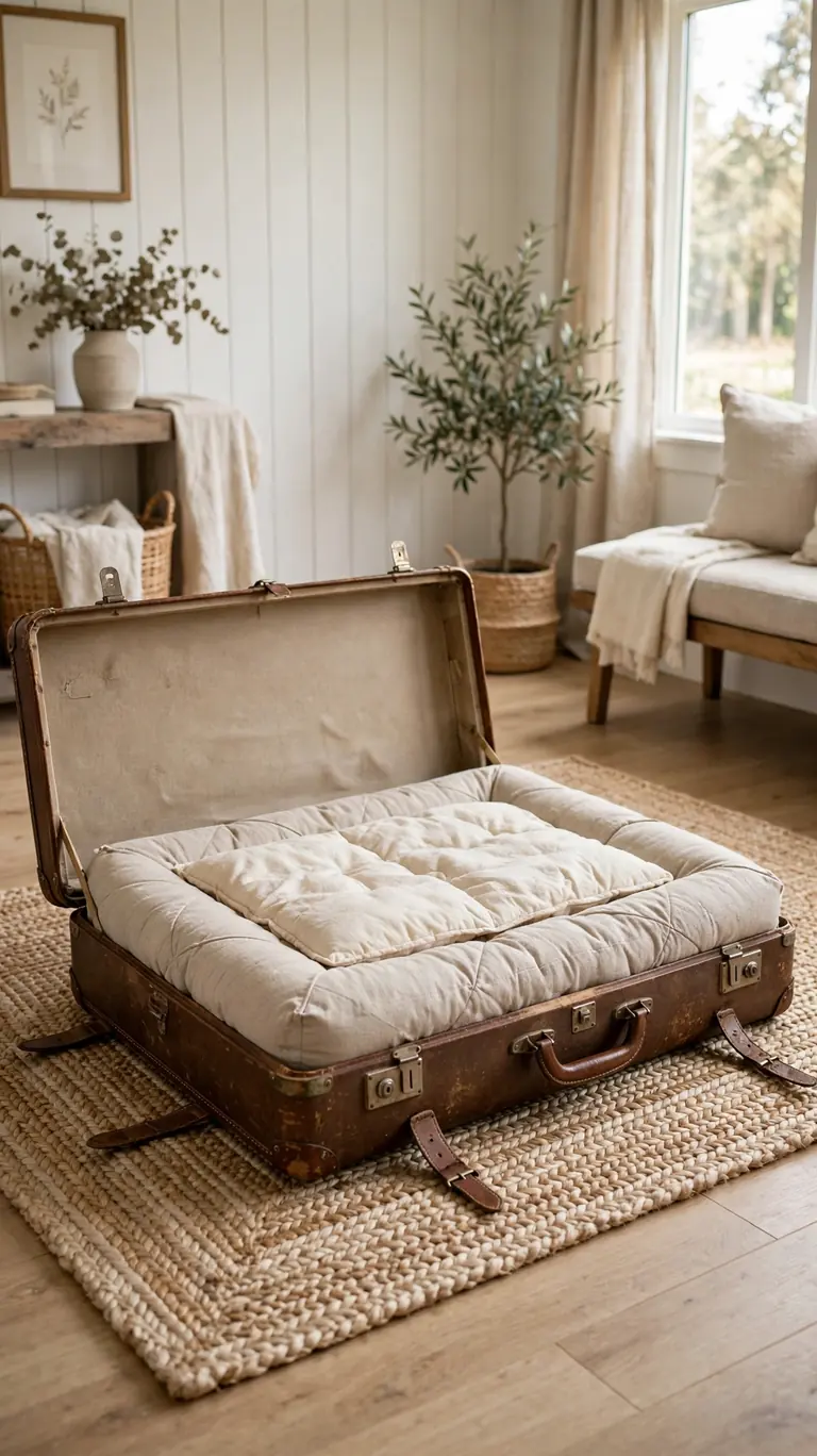 23 Dog Bed Ideas Your Pup Will Love for a Cozy Space 14 Vintage Suitcase Bed
