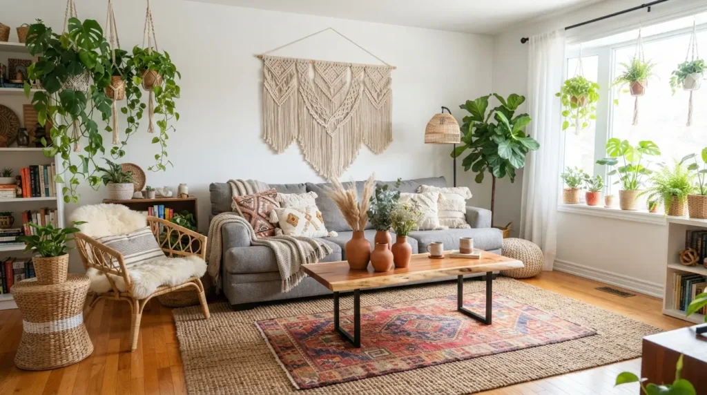 Boho living room decor styling 202609042011
