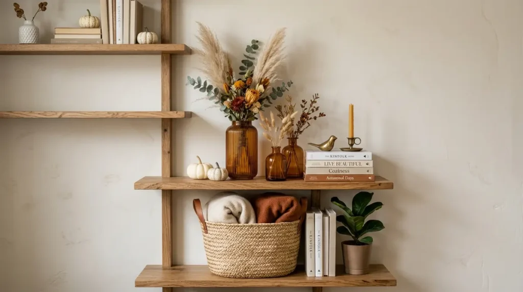 Living room shelf styled fall 20260919003147