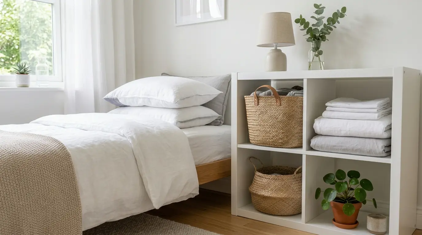 18 Genius IKEA KALLAX Bedroom Ideas That Transform Your Space 1 Modern bedroom with organized sh… 20260910162309