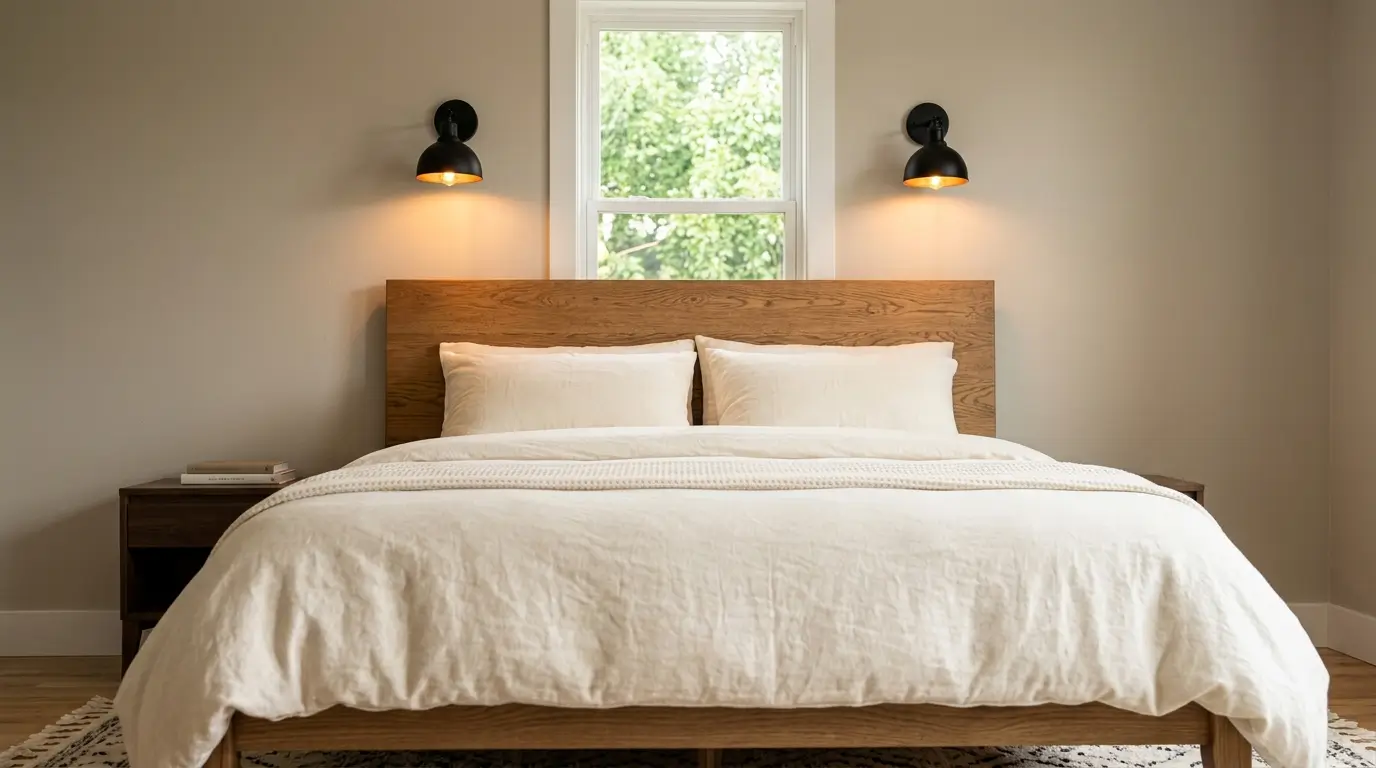 Modern bedroom with wall sconces 20260917185901